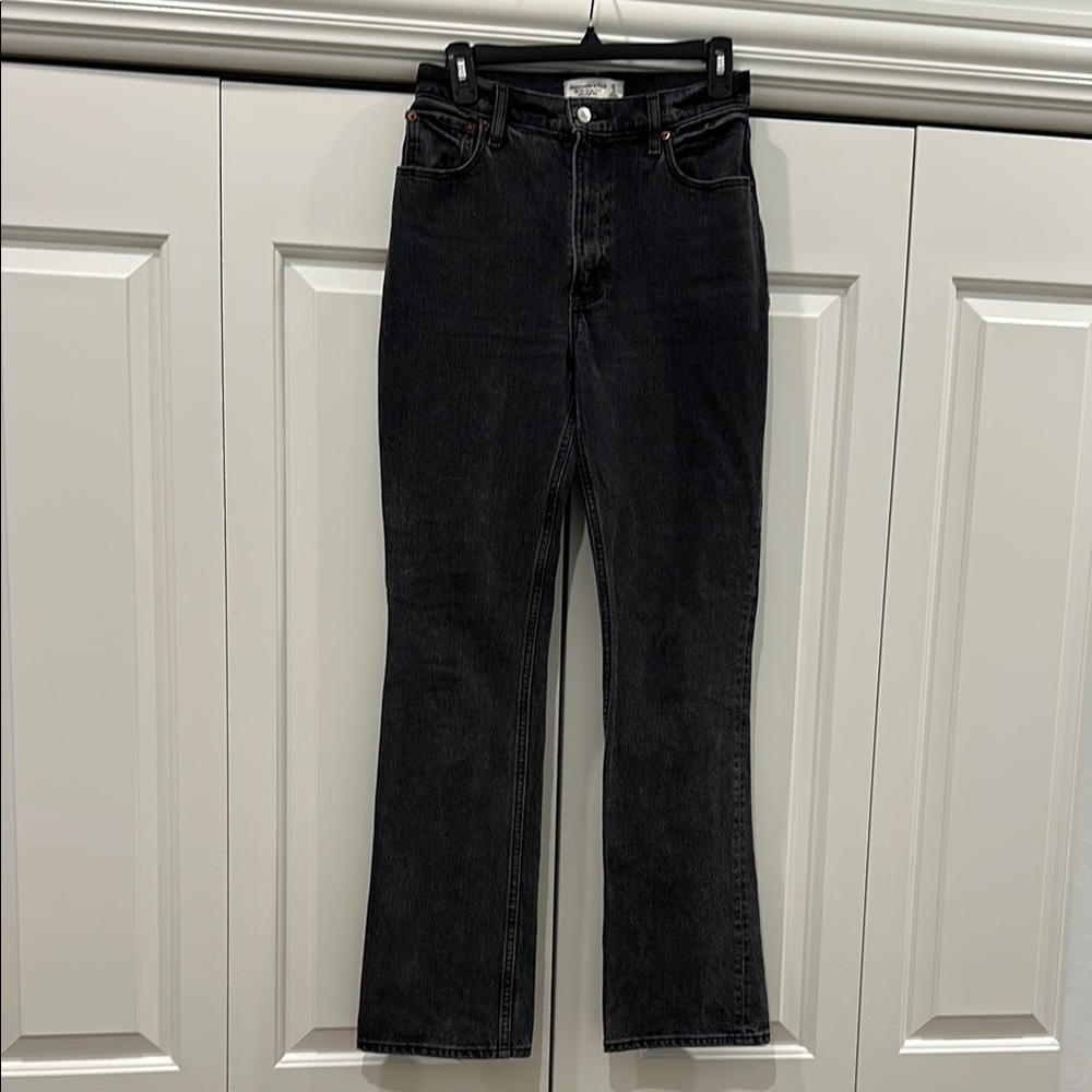 Abercrombie Black Straight Leg Jeans with High Waist